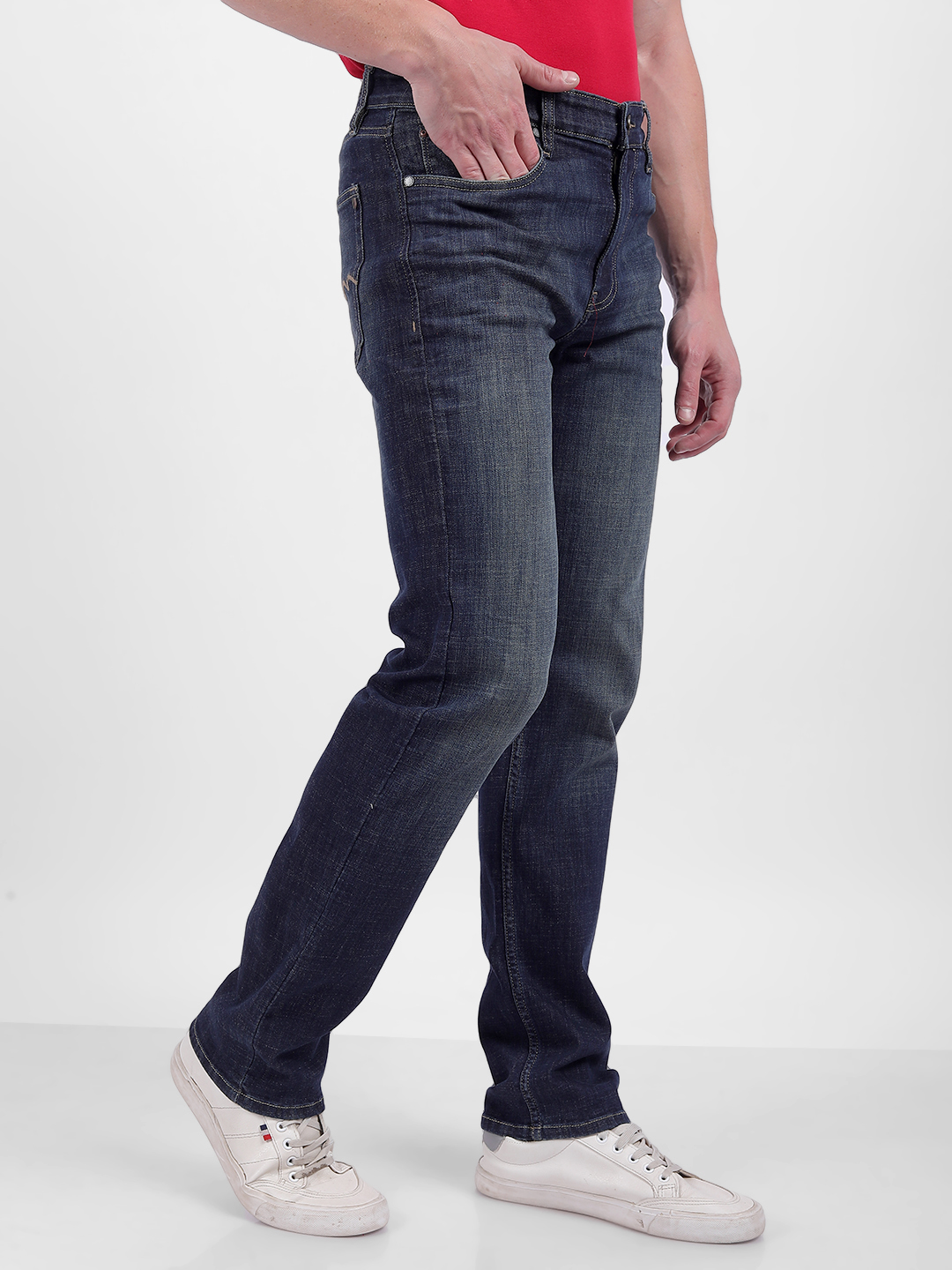 Numero Uno Men Faded Dark Blue Jeans